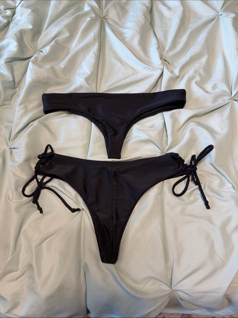 KAOHS Gypsy Halter Black Triangle Thong Bikini Set Size Medium Bottoms/Large Top - Picture 8 of 9